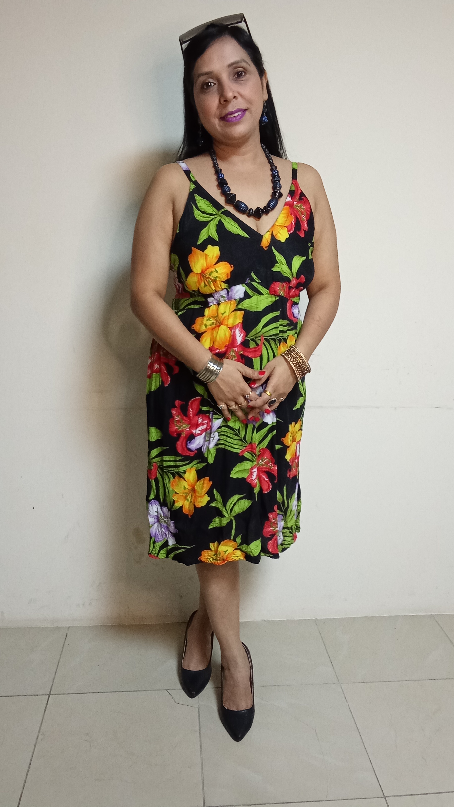 Midnight Tropic Floral Slip Dress