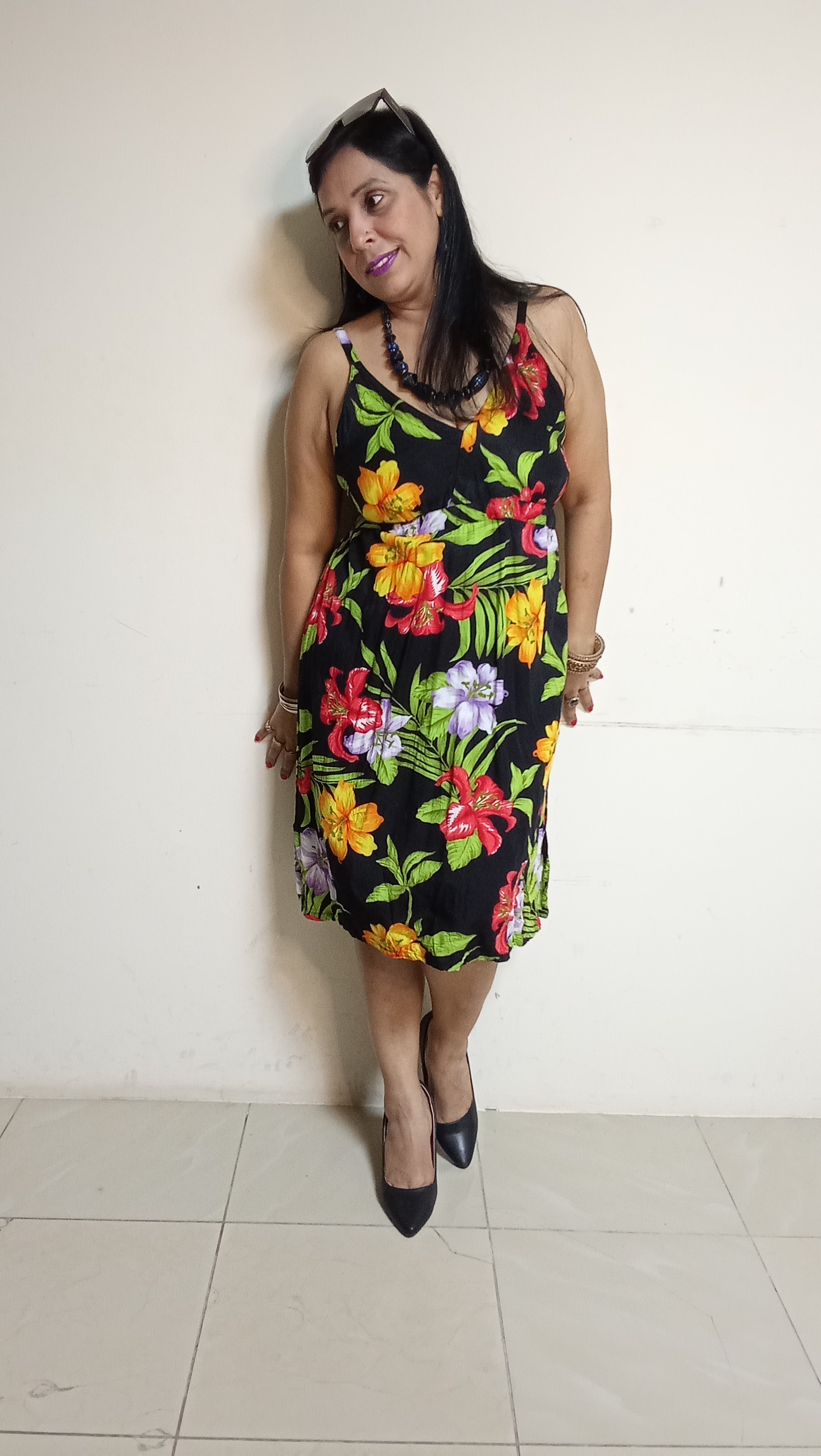 Midnight Tropic Floral Slip Dress