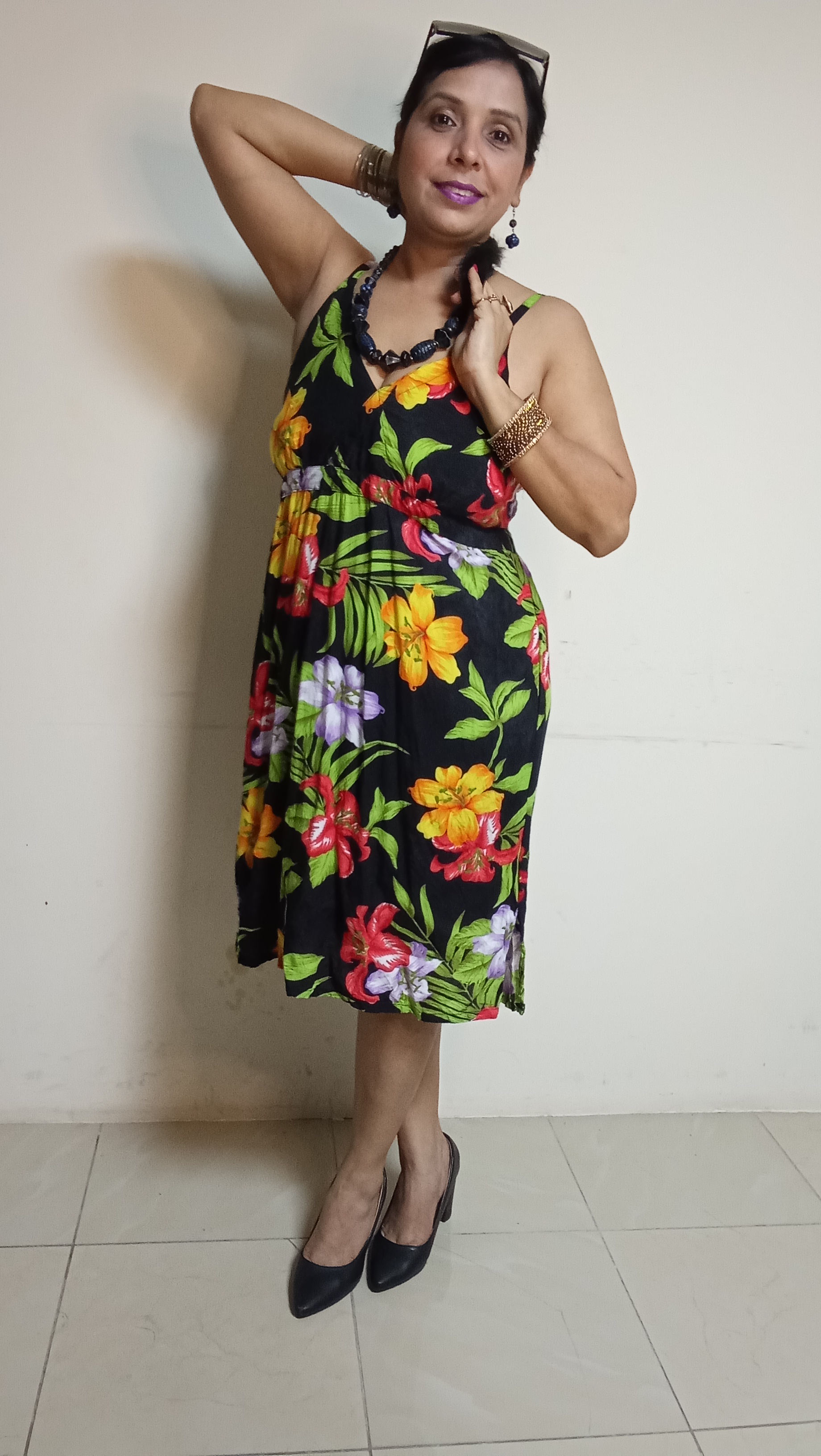 Midnight Tropic Floral Slip Dress