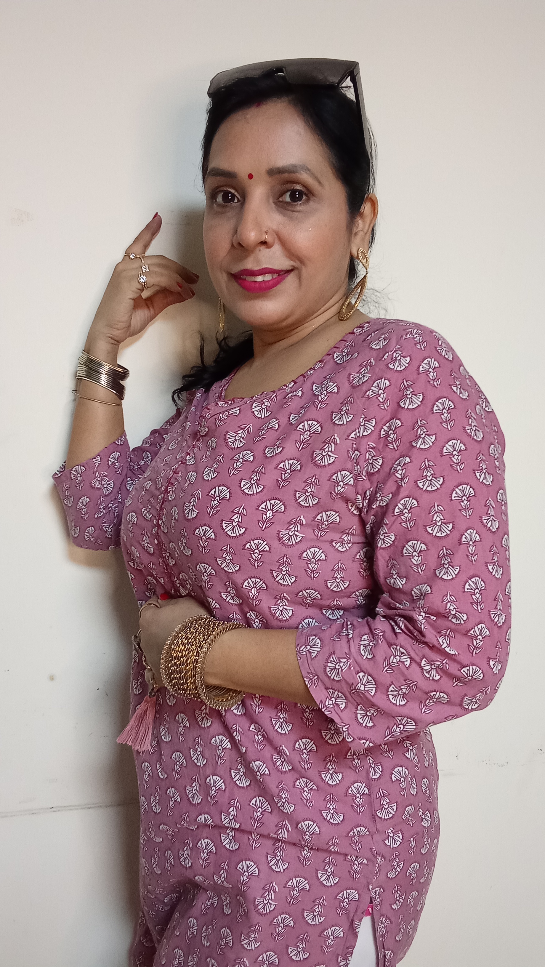 Mauve Mist Hand-Block Print Kurti