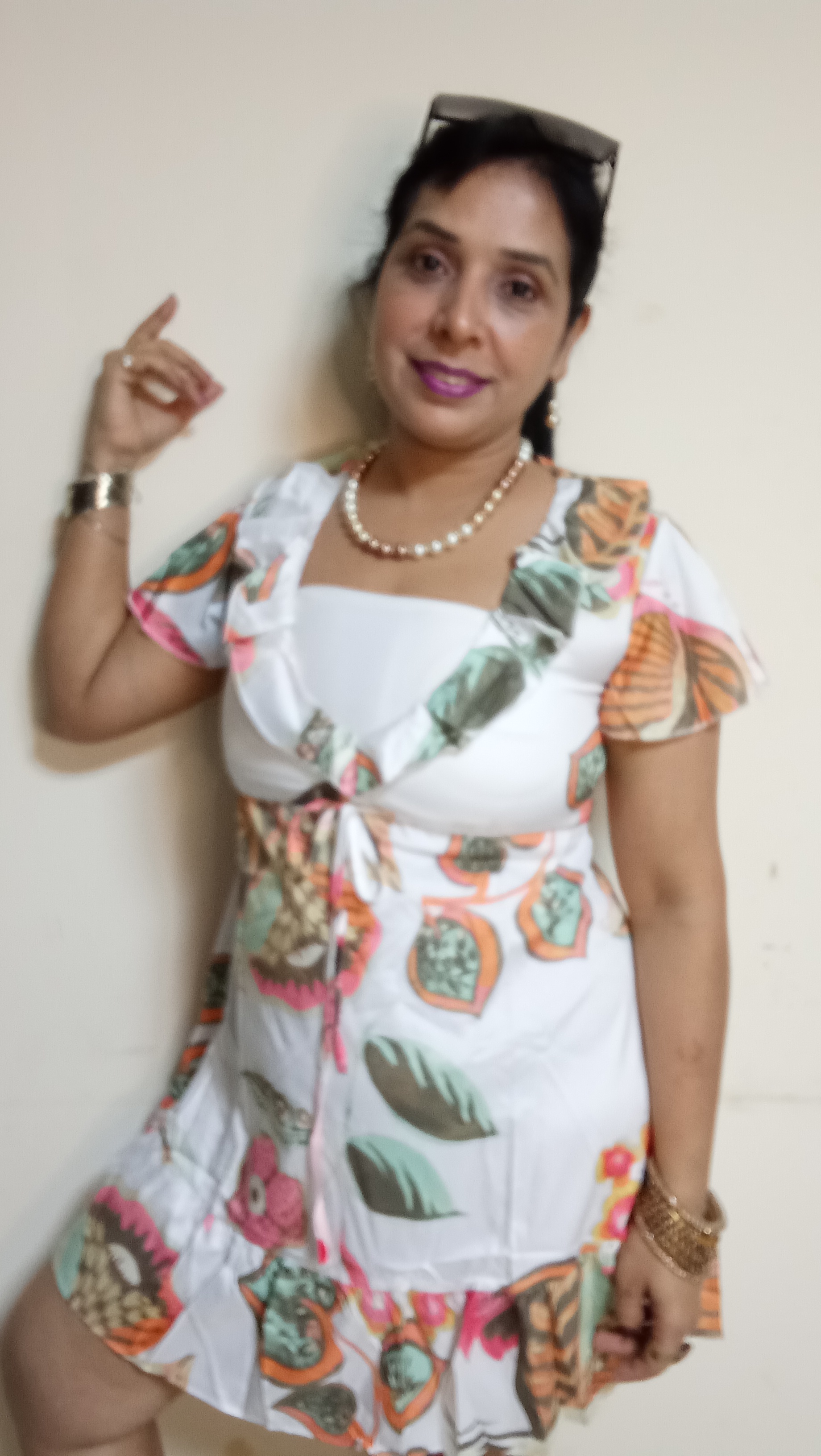 Tropical Bloom Ruffle Mini Dress