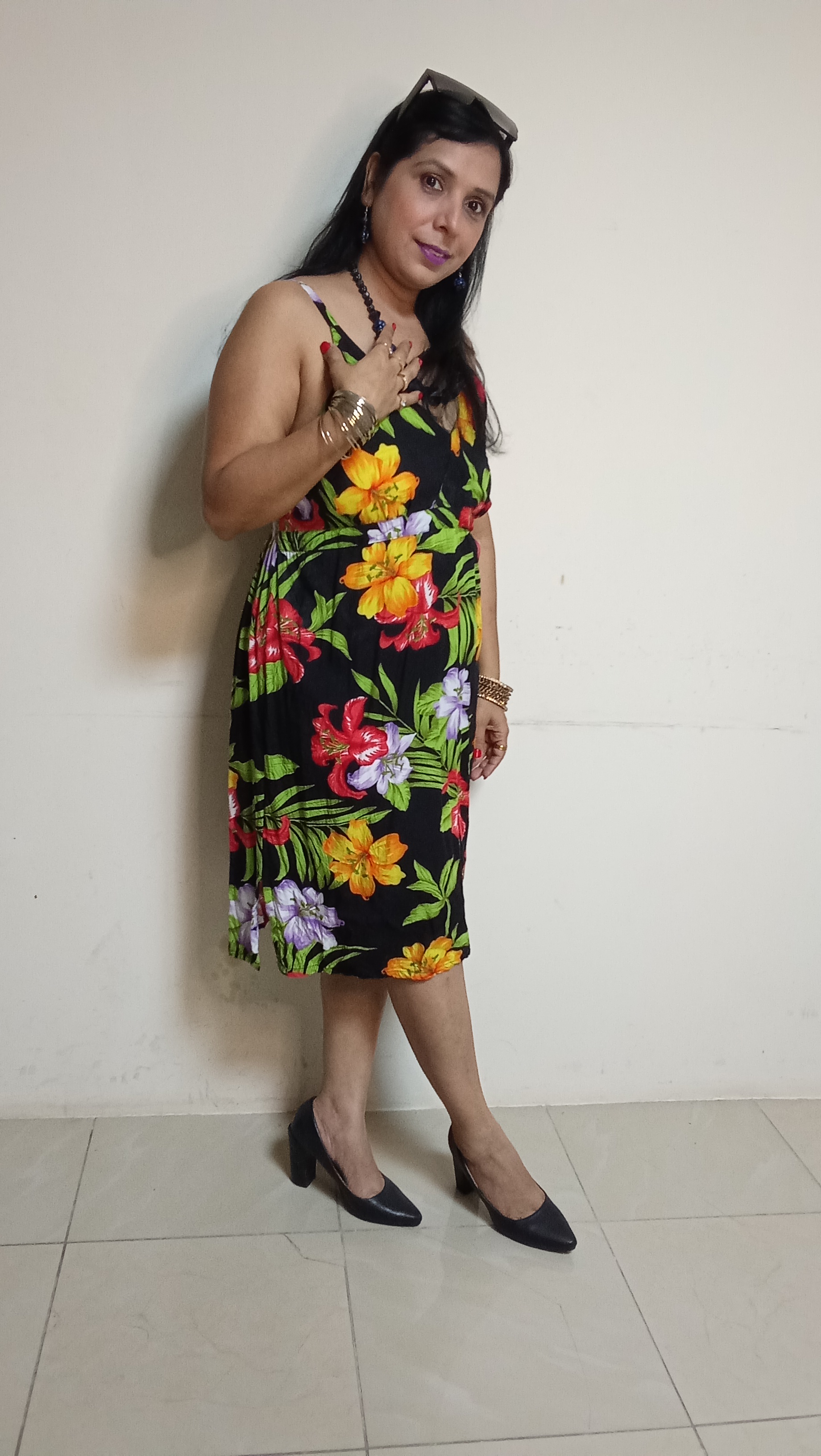 Midnight Tropic Floral Slip Dress