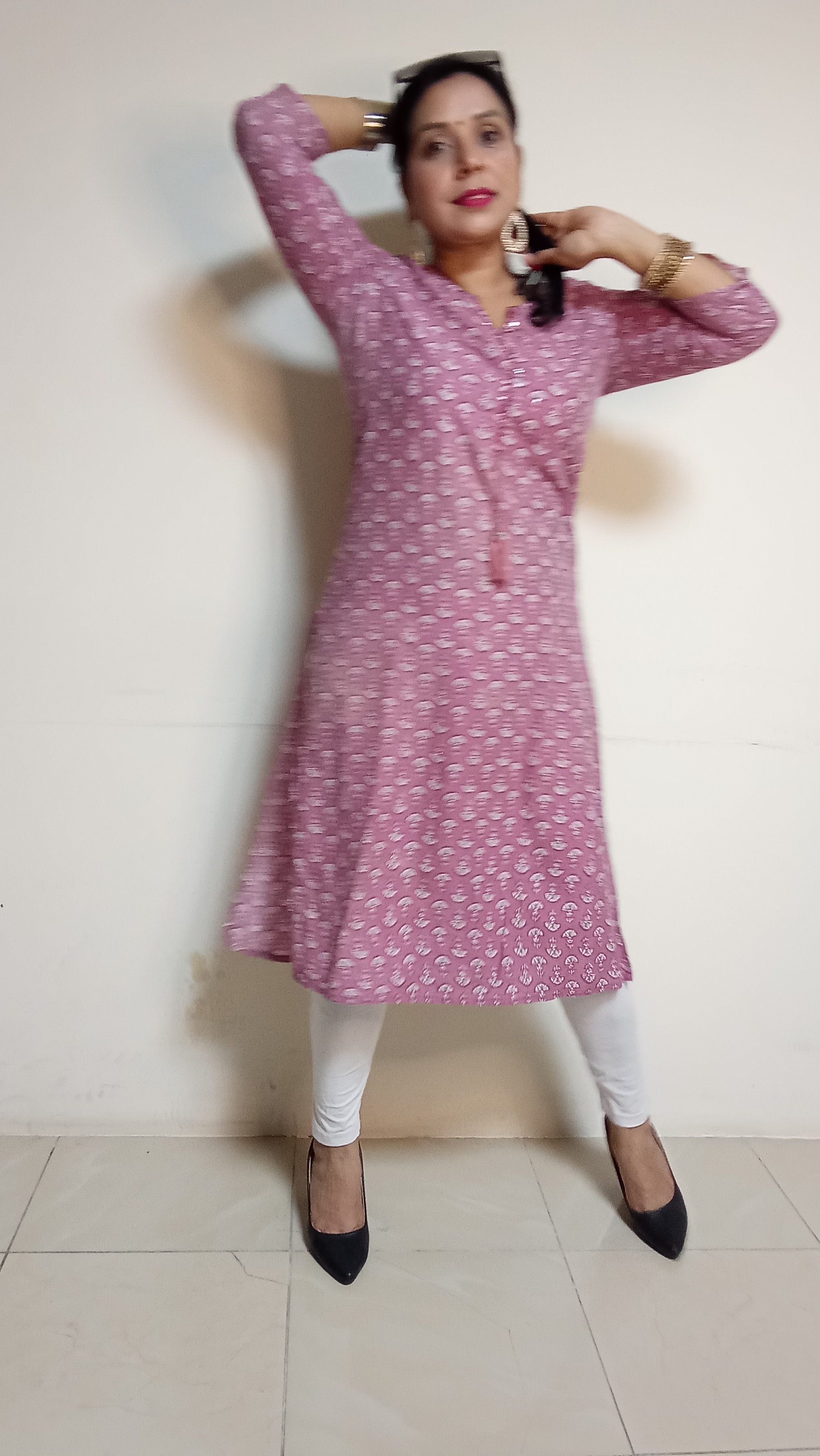 Mauve Mist Hand-Block Print Kurti
