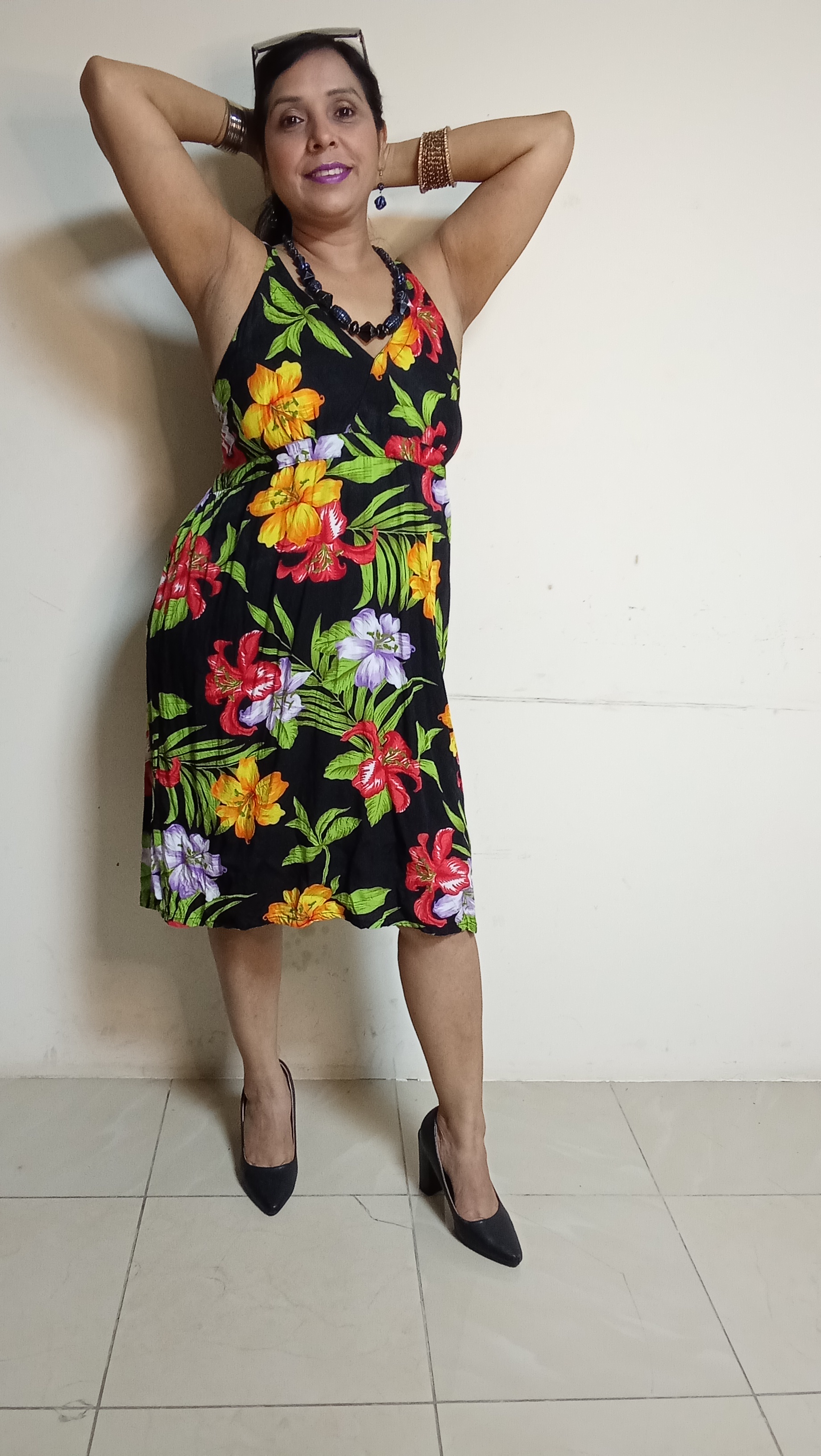 Midnight Tropic Floral Slip Dress