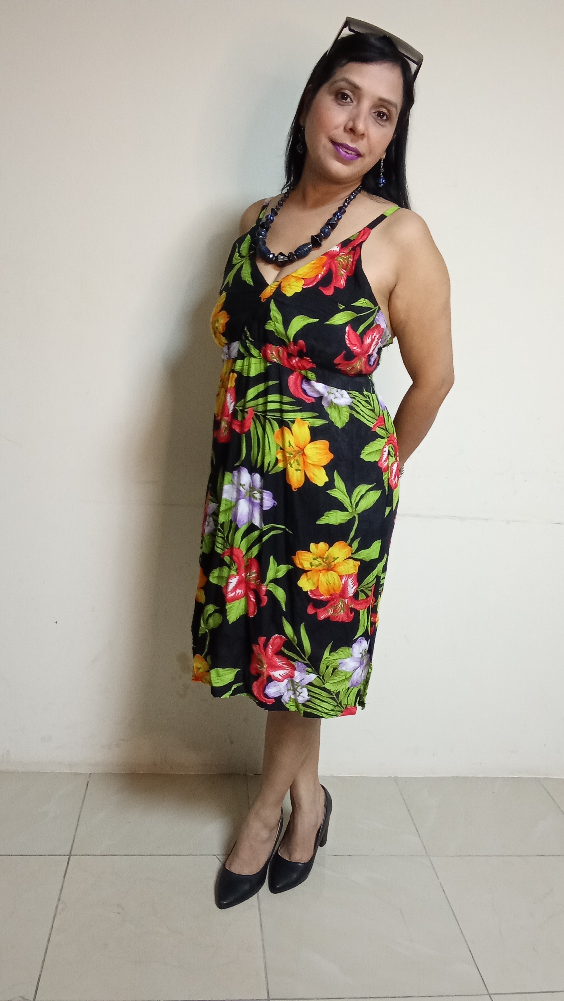 Midnight Tropic Floral Slip Dress