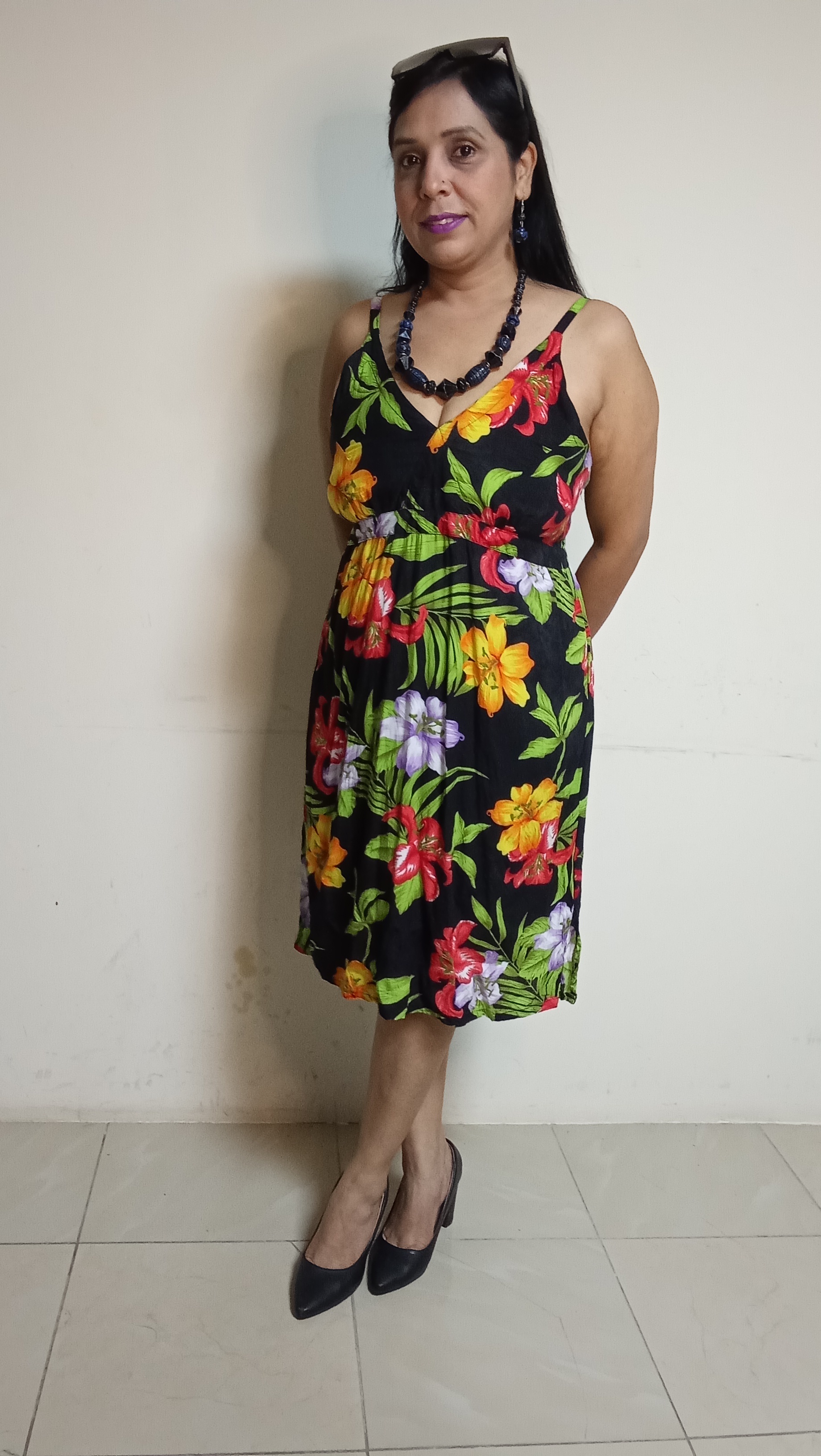 Midnight Tropic Floral Slip Dress